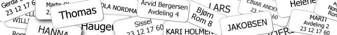 Navnelapper til aldershjem