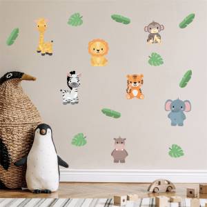 Wallstickers eksotiske dyr - magiske barnerom