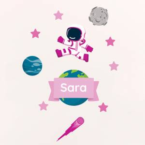 Dørdekor astronaut jente