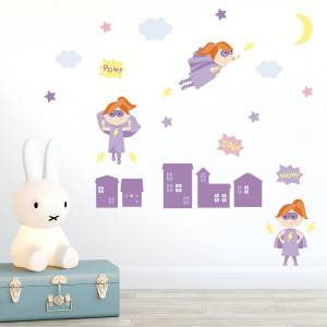 Superkids wallstickers - lilla