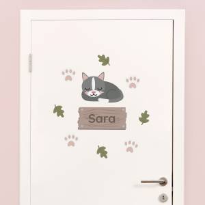 Dørdekor med katt