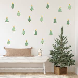 veggdekor juletrær