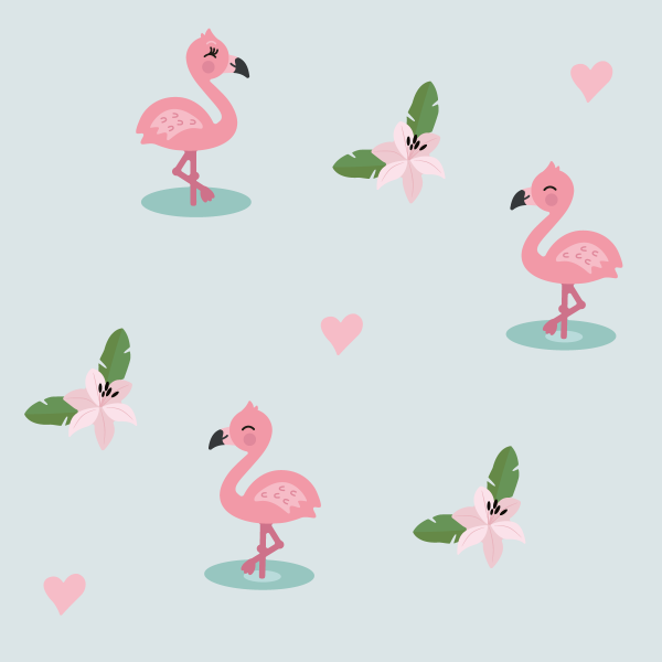 veggdekor - wallstickers - flamingo