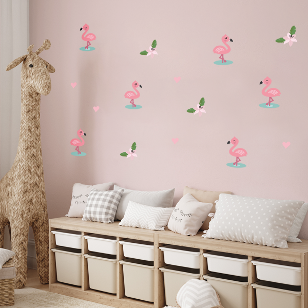 veggdekor - wallstickers - flamingo