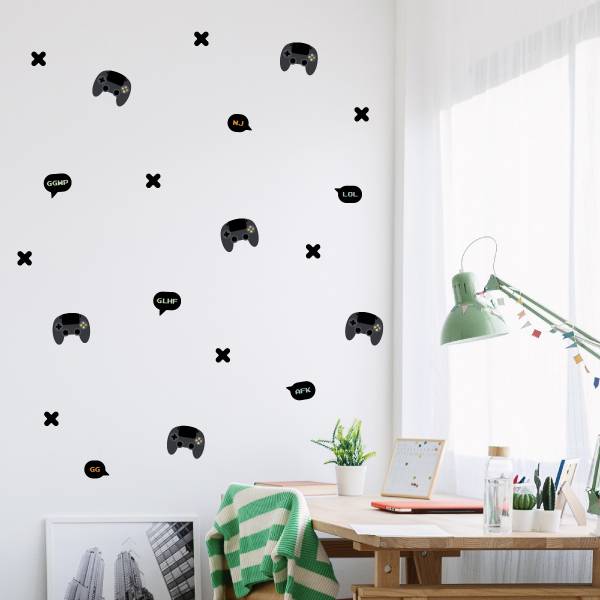 veggdekor og wallstickers med gaming kontroller