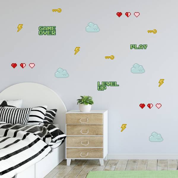 Veggdekor med retro gaming motiver - wallstickers