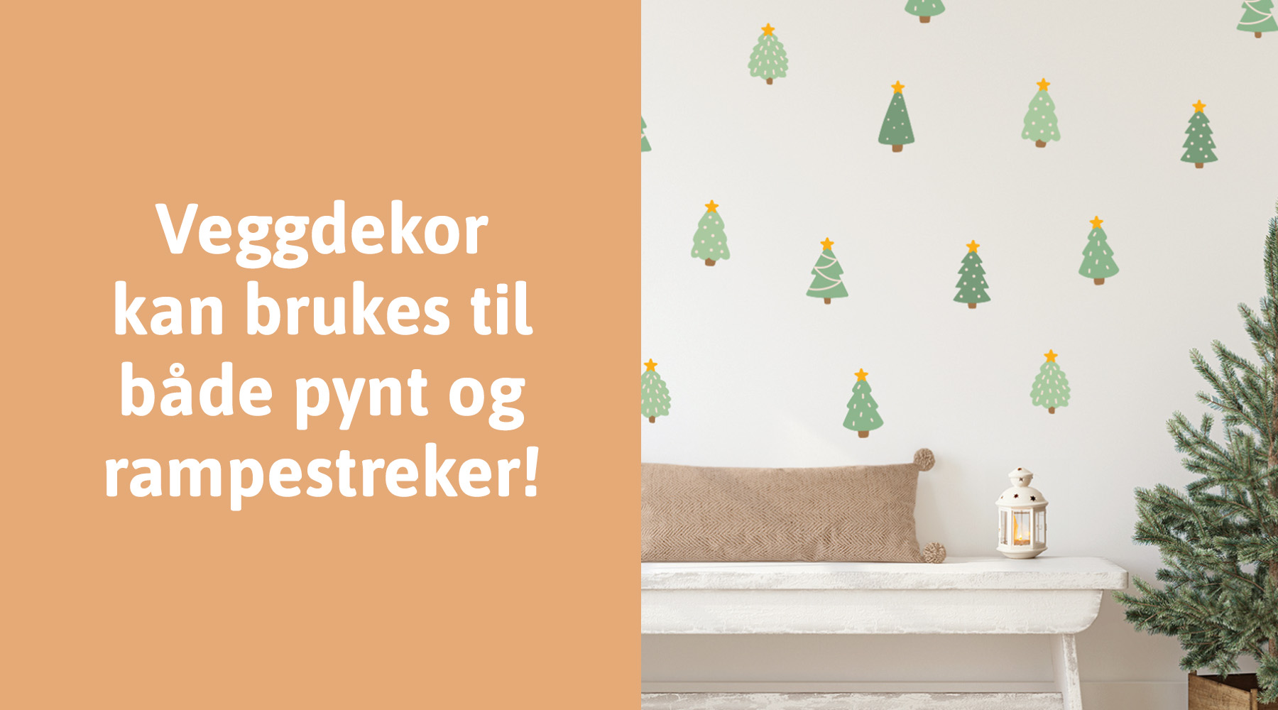 veggklistremerker kan brukes til å pynte til jul