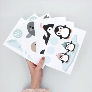 wallstickers med arktiske dyr i vifteform