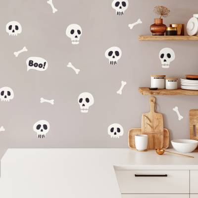Skull veggedekor på kjøkken